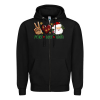 Black peace love Santa Zipper Hoodie - AdoDesignShop