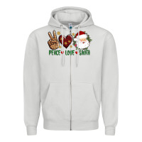 Dove Grey peace love Santa Zipper Hoodie - AdoDesignShop