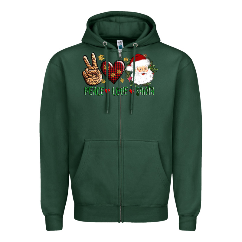 Peace Love Santa Zipper Hoodie by AdoDesignShop | Teevron
