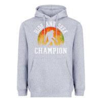 Heather Grey hide and seek champion Heavyweight Hoodie - DesigneFamous