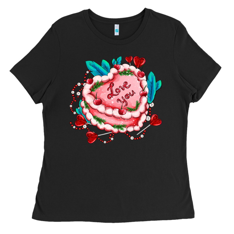 Valentines Day Cakes Olivia Creates Design Ladies Tee by OliviaCreatesArt | Teevron
