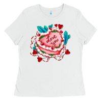 White valentines day cakes olivia creates design Ladies Tee - OliviaCreatesArt