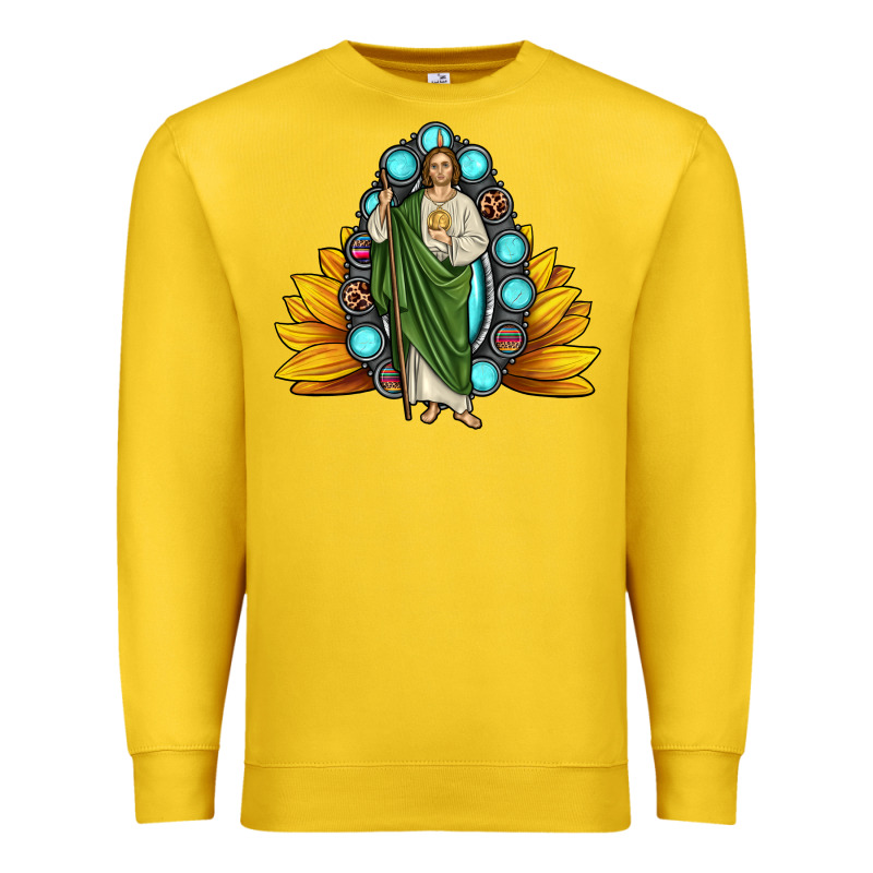 San Judas Gemstone Sunflower Premium Sweatshirt by JahusDesignShop | Teevron