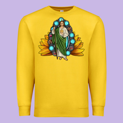 San Judas Gemstone Sunflower Premium Sweatshirt Designed By Jahusdesignshop