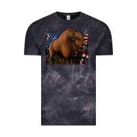 Cloud Black American Bison Vintage Tee - Jasminsmagicworld
