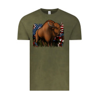 Vintage Olive American Bison Vintage Tee - Jasminsmagicworld