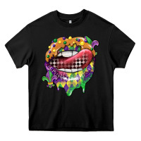 Black mardi gras lips Heavy Core Tee - CowGirlArtShop