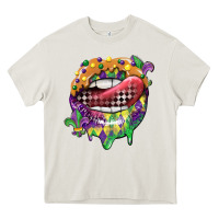 Cream mardi gras lips Heavy Core Tee - CowGirlArtShop