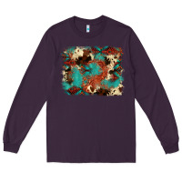 Plum aztec turquoise glitter cowhide  tooled leather ba Long Sleeve Tee - FaDigitalArtStudio
