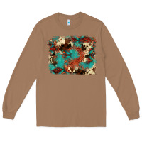 Toasted Coconut aztec turquoise glitter cowhide  tooled leather ba Long Sleeve Tee - FaDigitalArtStudio