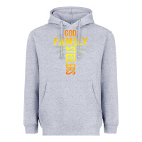 Heather Grey god family steeler shirt father's day gift tee t shirt Heavyweight Hoodie - DesigneFamous