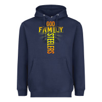 Navy god family steeler shirt father's day gift tee t shirt Heavyweight Hoodie - DesigneFamous
