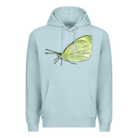 Blue Mist Cabbage White Butterfly Premium Hoodie - LillyAllenDesigns