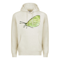 Oatmeal Heather Cabbage White Butterfly Premium Hoodie - LillyAllenDesigns