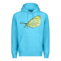 Ocean Blue Cabbage White Butterfly Premium Hoodie - LillyAllenDesigns