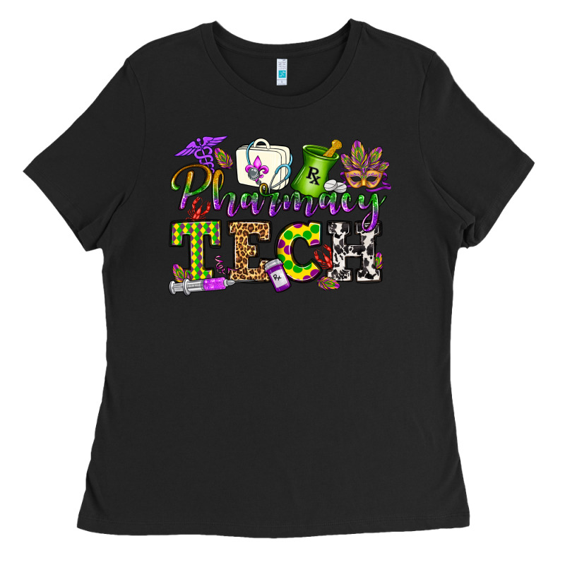 Mardi Gras Pharmacy Tech Ladies Tee by OliviaCreatesArt | Teevron