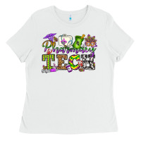 White mardi gras pharmacy tech Ladies Tee - OliviaCreatesArt