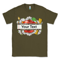 Army Green floral teacher custom name Classic Tee - CowGirlArtShop