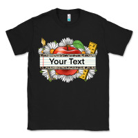 Black floral teacher custom name Classic Tee - CowGirlArtShop