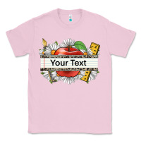 Bubblegum Pink floral teacher custom name Classic Tee - CowGirlArtShop