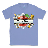 Colony Blue floral teacher custom name Classic Tee - CowGirlArtShop