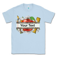 Dusty Blue floral teacher custom name Classic Tee - CowGirlArtShop