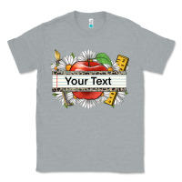 Heather Grey floral teacher custom name Classic Tee - CowGirlArtShop