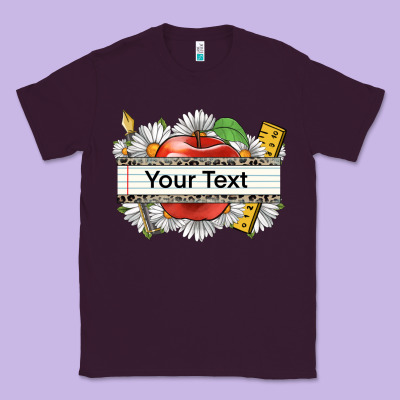 Floral Teacher Custom Name Classic Tee Designed By Cowgirlartshop