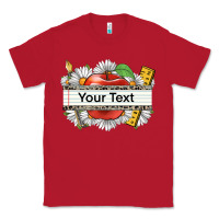 Red floral teacher custom name Classic Tee - CowGirlArtShop