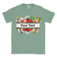 Sage floral teacher custom name Classic Tee - CowGirlArtShop