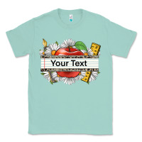 Seafoam floral teacher custom name Classic Tee - CowGirlArtShop