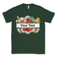 Sports Green floral teacher custom name Classic Tee - CowGirlArtShop