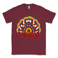 Burgundy america sunflower rainbow Classic Tee - Artiststas