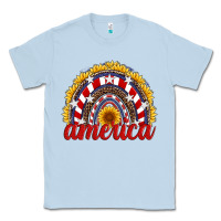 Dusty Blue america sunflower rainbow Classic Tee - Artiststas