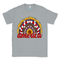 Heather Grey america sunflower rainbow Classic Tee - Artiststas