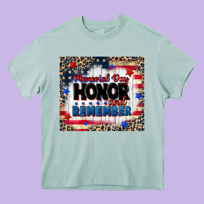 Memorial Day Honor And Remember Heavy Core Tee Designed By Cowgirlartshop