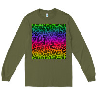 Army Green colorful leopard seamless pattern Long Sleeve Tee - BundleAndBundleShop