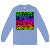 Colony Blue colorful leopard seamless pattern Long Sleeve Tee - BundleAndBundleShop
