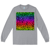 Heather Grey colorful leopard seamless pattern Long Sleeve Tee - BundleAndBundleShop