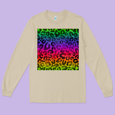Colorful Leopard Seamless Pattern Long Sleeve Tee Designed By Bundleandbundleshop