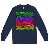 Navy colorful leopard seamless pattern Long Sleeve Tee - BundleAndBundleShop