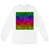 White colorful leopard seamless pattern Long Sleeve Tee - BundleAndBundleShop