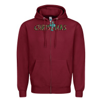 Burgundy christmas cross Zipper Hoodie - AdoDesignShop