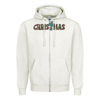 Oatmeal Heather christmas cross Zipper Hoodie - AdoDesignShop