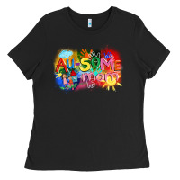 Black Au-some mom Autism Ladies Tee - FaDigitalArtStudio