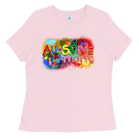 Bubblegum Pink Au-some mom Autism Ladies Tee - FaDigitalArtStudio