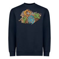 Navy horseshoe leopard gemstone cactus patch Heavyweight Sweatshirt - AdoDesignShop