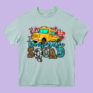 Transportation Squad School Bus Heavy Core Tee Designed By Jasminsmagicworld