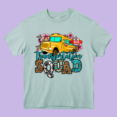 Transportation Squad School Bus Heavy Core Tee Designed By Jasminsmagicworld