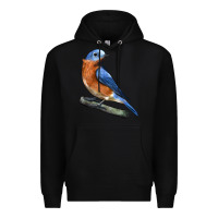 Black Eastern Bluebird Premium Hoodie - LillyAllenDesigns